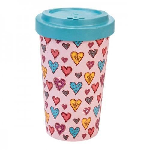 Bamboo Cup 500ml, Candy Hearts - Blue