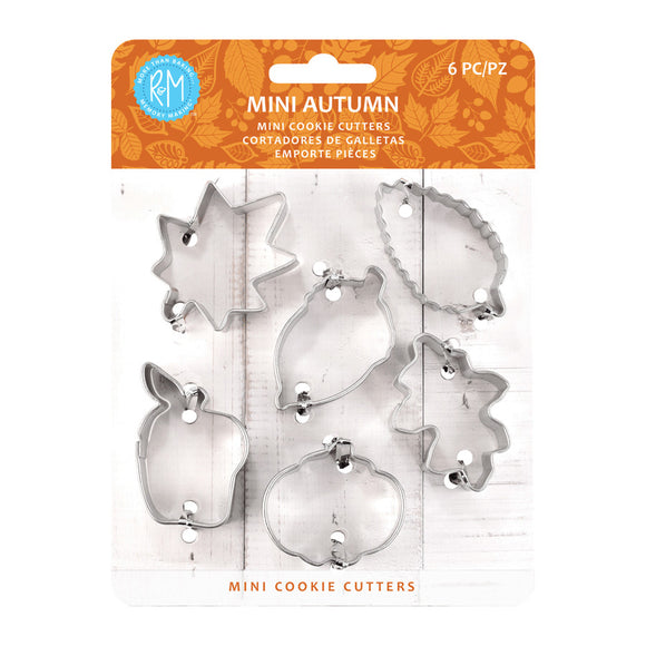 MINI AUTUMN LEAF COOKIE CUTTERS, 6 PC SET