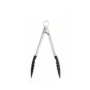 Cuisipro Locking Tongs, Black Silicone, 9.5"