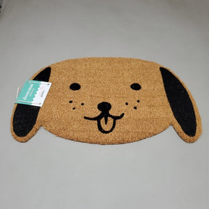 Danica Dog-Shaped Coconut Fiber Doormat, 30x18"