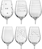 Bohemia Crystal Elements Wine Glasses, 6 Asst'd