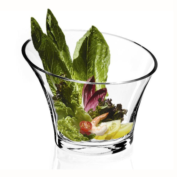 Natural Living Slant-Cut Glass Salad Bowl, 8.5