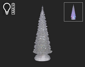 Frosted White Light Up Tree, 12.5"