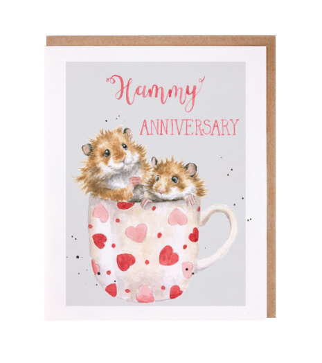 Wrendale Greeting Card, Hammy Anniversary (Hamster)