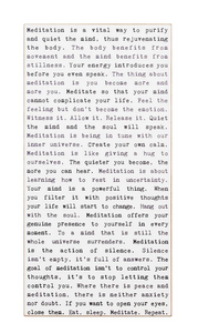 Meditation Typewriter Sign, 8x16x1"