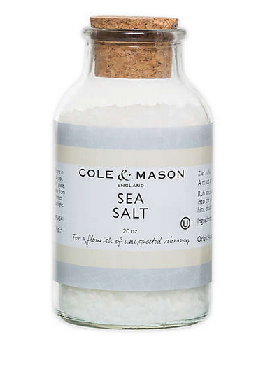 Cole & Mason Large Sea Salt,  20oz Glass Jar