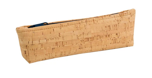 Be Organized Rustic Cork Pencil Case Navy Zipper