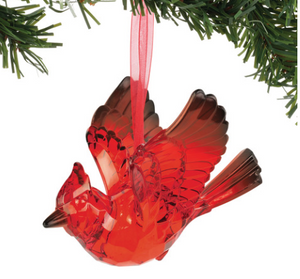Cardinal Ornament, Acrylic w/Messenger Story Card 3.12"H