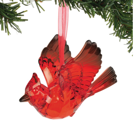 Cardinal Ornament, Acrylic w/Messenger Story Card 3.12