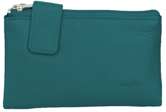 NAPPA Leather Ladies Wallet, Mini Charlotte - Emerald Teal