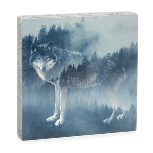 Forest Wolf Art Block, 6.25x6.25x1.25"