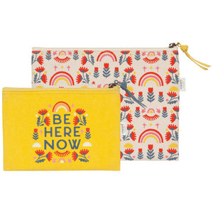 Be Here Now Zippered Pouch Set, 2pc