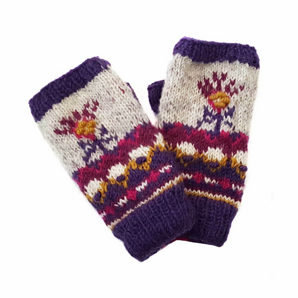 Hamro Knitted Fingerless Mittens, Lasa