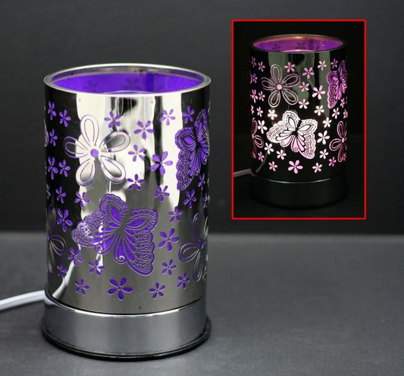 Touch Sensor Lamp - Silver/Purple Flower