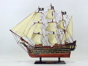 Pirate Boat Wooden Model Ship, 20.5" L