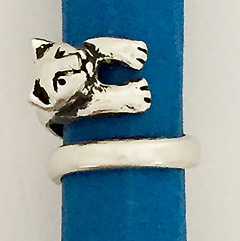 Basic Spirit Pewter Wrap Ring, Cat (One Size Only)