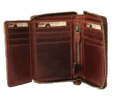 Rugged Earth Leather Full Zippered Wallet, Style 990033