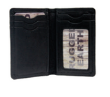 Rugged Earth Black Leather Credit Card Wallet, Style 88019