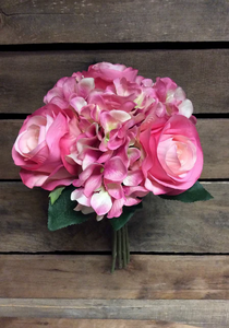 Pink Rose & Hydrangea Bundle, 14"