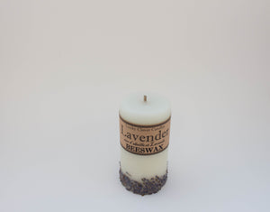 3x6" Lavender Beeswax Candle