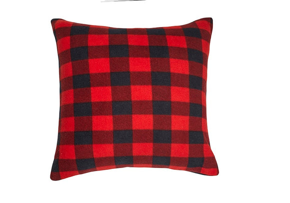 Buffalo Check Cushion, Black/Red, 18x18