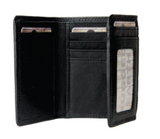 Rugged Earth Black Leather Trifold Wallet, Style 880006