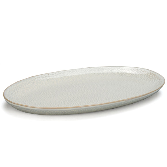 BIA Truffles Oval Serving Platter, Cream 9x14.75