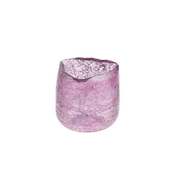 Indaba Roca Glass Votive, Medium - Lavender