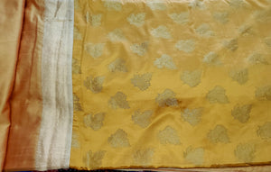 India Bed Cover w/ 2 Pillowshams, Lemon Sherbet Chiffon, Silk, 80" x 100"