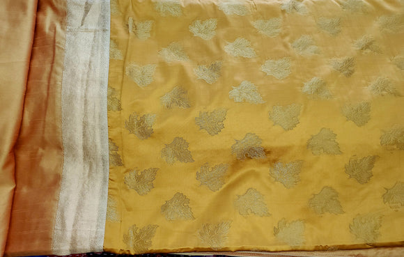 India Bed Cover w/ 2 Pillowshams, Lemon Sherbet Chiffon, Silk, 80
