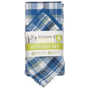 Kitchen Style Dishcloth Set, 2pc - Blue