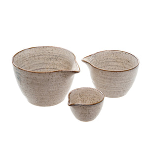 Galiano Spouted Stoneware Bowls, Set of 3