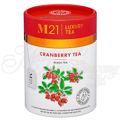 M21 Luxury Tea, Cranberry Black Tea, 12 Pyramid Bags