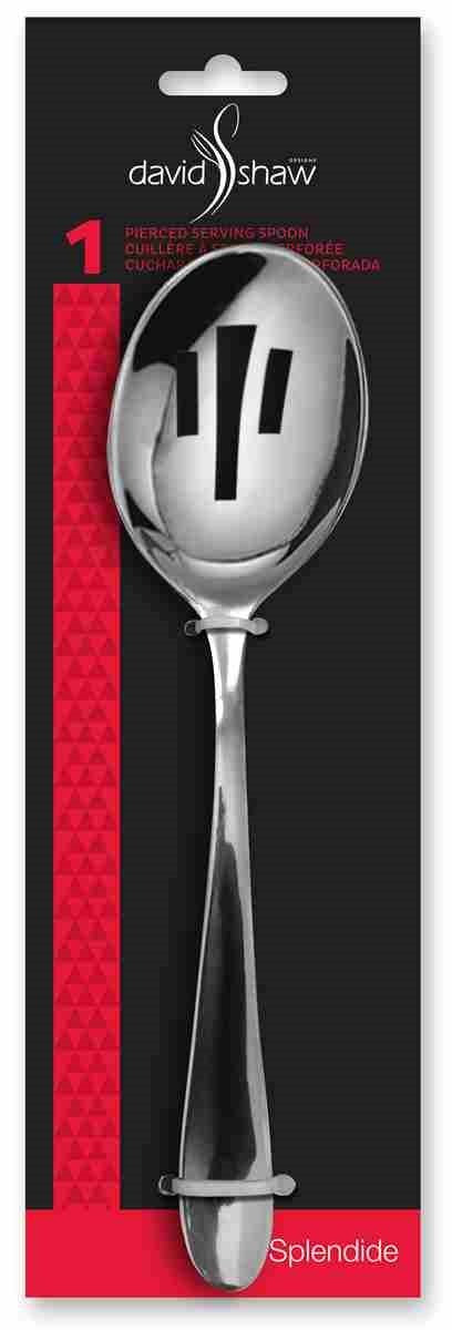 Splendide Alpia Round Slotted Serving Spoon, Large 9.75