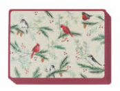 Forest Birds Cork-Backed Placemats, Set of 4