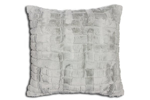 Hastings Faux Fur Throw Pillow, Grey 20x20"