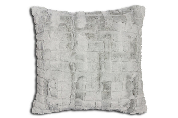 Hastings Faux Fur Throw Pillow, Grey 20x20