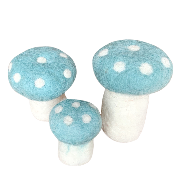 Hamro Felt White & Blue Mushrooms, Set 3