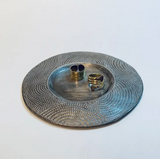 Dandarah Metal Pillar Candle Holder / Trinket Tray, Circles