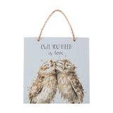 Wrendale Wooden Plaque, Owl "Birds Of A Feather"