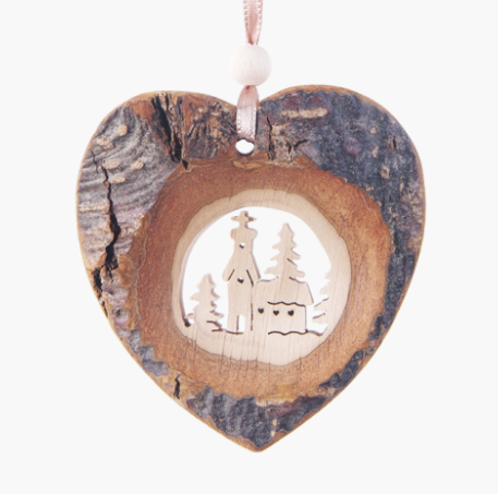 Bark Heart-Shaped Ornament , Church