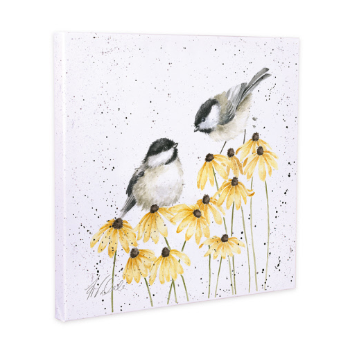 Wrendale Small Canvas Print, Sweet Chickadee