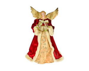 16" Burg/Gold Angel Tree Topper