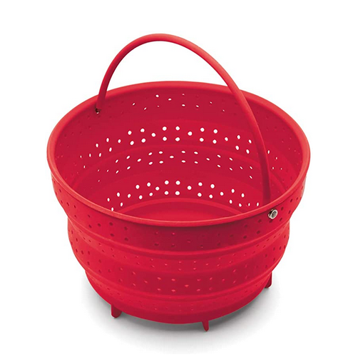 Fox Run Collapsible Silicone Steamer/Colander, Red