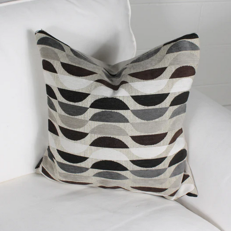 Marie Dooley Cabo Linen Throw Pillow, Grey & Black 18x18