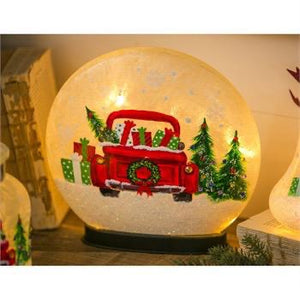 Glass Handpainted Holiday Travels LED Disc