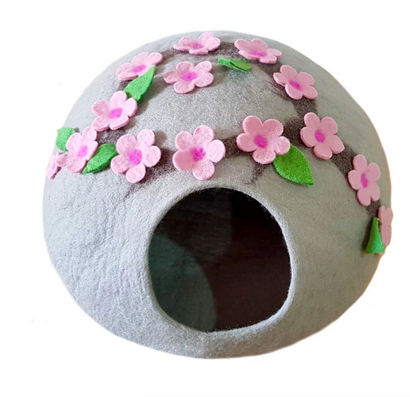 Cherry Blossom Felt Cat House / Cave / Condo