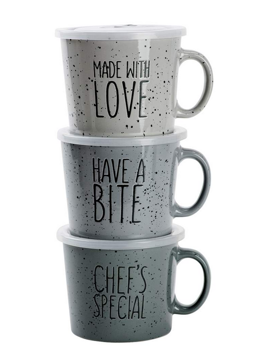 'Expressions' Souper Mug With Lid, Assorted