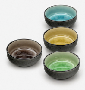 RSVP Japanese 'Crackle' Rice Bowls, 3.5" Assorted Colours
