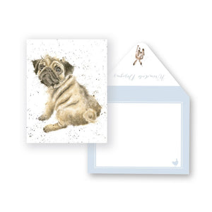 Wrendale Mini-Card, Pug Love